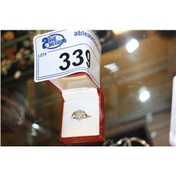 10KT WHITE GOLD AND DIAMOND RING