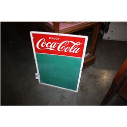 VINTAGE COCA COLA TIN ADVERTISEMENT SIGN MENU BOARD