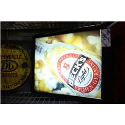 LIGHTED BECKS LIGHT BEER ADVERTISEMENT SIGN