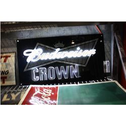 LIGHTED BUDWEISER CROWN ADVERTISEMENT SIGN