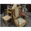 Image 1 : GROUP OF 6 ASSORTED VINTAGE FURNITURE PIECES; 2 COMMODE CHAIRS, HANGING WALL SHELF, CORNER CHAIR,