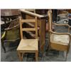 Image 2 : GROUP OF 6 ASSORTED VINTAGE FURNITURE PIECES; 2 COMMODE CHAIRS, HANGING WALL SHELF, CORNER CHAIR,