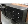 Image 1 : 2PC BLACK FINISH BEDROOM DRESSER SET; 8 DRAWER DRESSER WITH 3 DRAWER NIGHT STAND