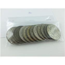 12X 1950S AND 60S SILVER EAGLE AND SNAKE PESOS