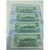 Image 2 : 4X OLD CANADA UNCIRCULATED 1$ BILLS WITH CONSECUTIVE SERIAL NUMBERS