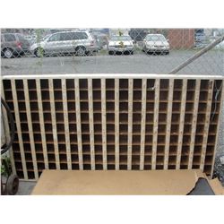 LARGE WOODEN PIGEON HOLE CUPBOARD