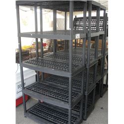 4 BLACK PLASTIC SHELF UNITS