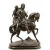 Image 1 : Emile Coriolan Hippolyte Guillemin, a bronze group of an Arabian and a maiden on horse back, 81 c...