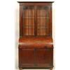 Image 1 : A Victorian Mahogany Cylinder Bureau Bookcase, the glazed upper section above a bureau enclosing...