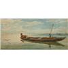 Image 1 : C*** Reichnitt (?) 1877, a young fisher boy in a boat, watercolour, indistinctly signed, dated, 2...
