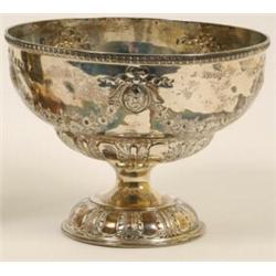 A George V Silver Pedestal Bowl, with embossed floral swag decoration, Sheffield 1933, 19 cm   Se...