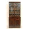 Image 1 : A Mahogany Secretaire Bookcase, having a pair of astragal bar glazed doors above a secretaire doo...