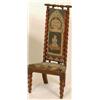 Image 1 : A Victorian Walnut Prie Dieu Chair, with tapestry woolwork back and seat, on tapered rope twist l...