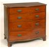 Image 1 : A George III Style Mahogany Serpentine Fronted Chest, by Jas Shoolbred and Co, London, having fou...