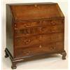 Image 1 : A Late 18th Century Mahogany Bureau, the fall front revealing an inlaid interior, above four grad...