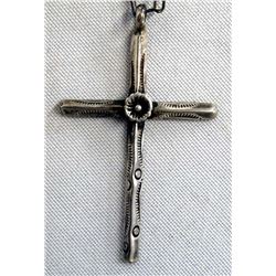 Navajo Silver Pendant Necklace by Sampson Yazzie