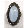 Image 1 : Estate Silver Marcasite Moonstone Ring, Size 6