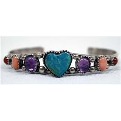Navajo Sterling Multi-Stone Bracelet by R. Becenti