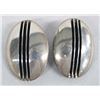 Image 1 : Navajo Sterling Silver Onyx Clip-On Earrings