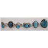 Image 1 : 6 Native American Navajo Sterling Turquoise Rings