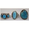 Image 2 : 6 Native American Navajo Sterling Turquoise Rings