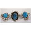 Image 3 : 6 Native American Navajo Sterling Turquoise Rings