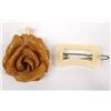 Image 1 : Vintage 1930s Butterscotch Bakelite Rose Pendant