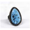 Image 1 : Navajo Old Pawn Sterling Turquoise Ring, Size 10.5