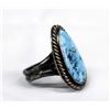 Image 2 : Navajo Old Pawn Sterling Turquoise Ring, Size 10.5