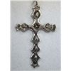 Image 1 : Navajo Silver Turquoise Cross Pendant Necklace