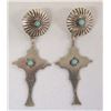 Image 1 : Navajo Sterling Silver Turquoise Cross Earrings