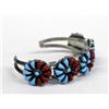 Image 2 : Zuni Sterling Petit Point Turquoise Coral Bracelet