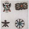 Image 1 : 4 Antique Navajo and Zuni Sterling Silver Pins
