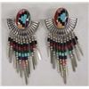 Image 1 : Quoc Turquoise Co. Sterling Silver Inlay Earrings
