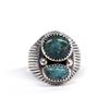 Image 2 : Navajo Old Pawn Silver Manassa Turquoise Ring, S11