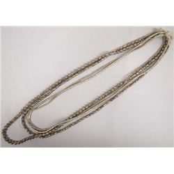 Collection of 4 Strands of  Silver Beads