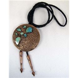 Copper and Turquoise Bolo Tie