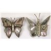 Image 1 : 2 Mexican Sterling Silver Abalone Butterfly Pins