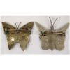 Image 2 : 2 Mexican Sterling Silver Abalone Butterfly Pins