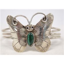 Navajo Sterling Silver Malachite Bracelet