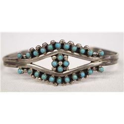 Vintage Zuni Silver Petit Point Turquoise Bracelet