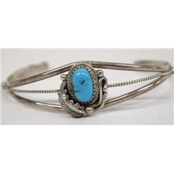 Navajo Sterling Turquoise Bracelet by R. Becenti