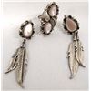 Image 1 : Navajo Silver Mother of Pearl Earrings & Ring