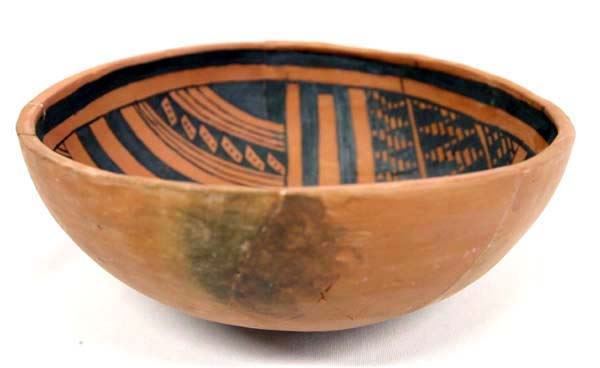 Prehistoric Black on Red Jeddito Pottery Bowl