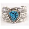 Image 1 : Navajo Sterling Turquoise Cuff Bracelet by L Craig