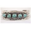 Image 1 : Vintage Zuni Silver Turquoise Bracelet, Martinez