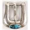 Image 1 : Heavy Navajo Sterling Turquoise Ranger Buckle