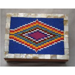 Hand Beaded Cedar Box by Kathy Kills Thunder