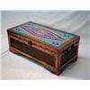 Image 2 : Hand Beaded Wooden and Wicker Box by Kills Thunder