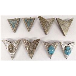 Collection of 4 Pair Southwestern Collar Tips